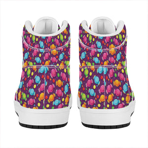 Sweet Candy Pattern Print High Top Leather Sneakers