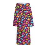 Sweet Candy Pattern Print Hooded Bathrobe