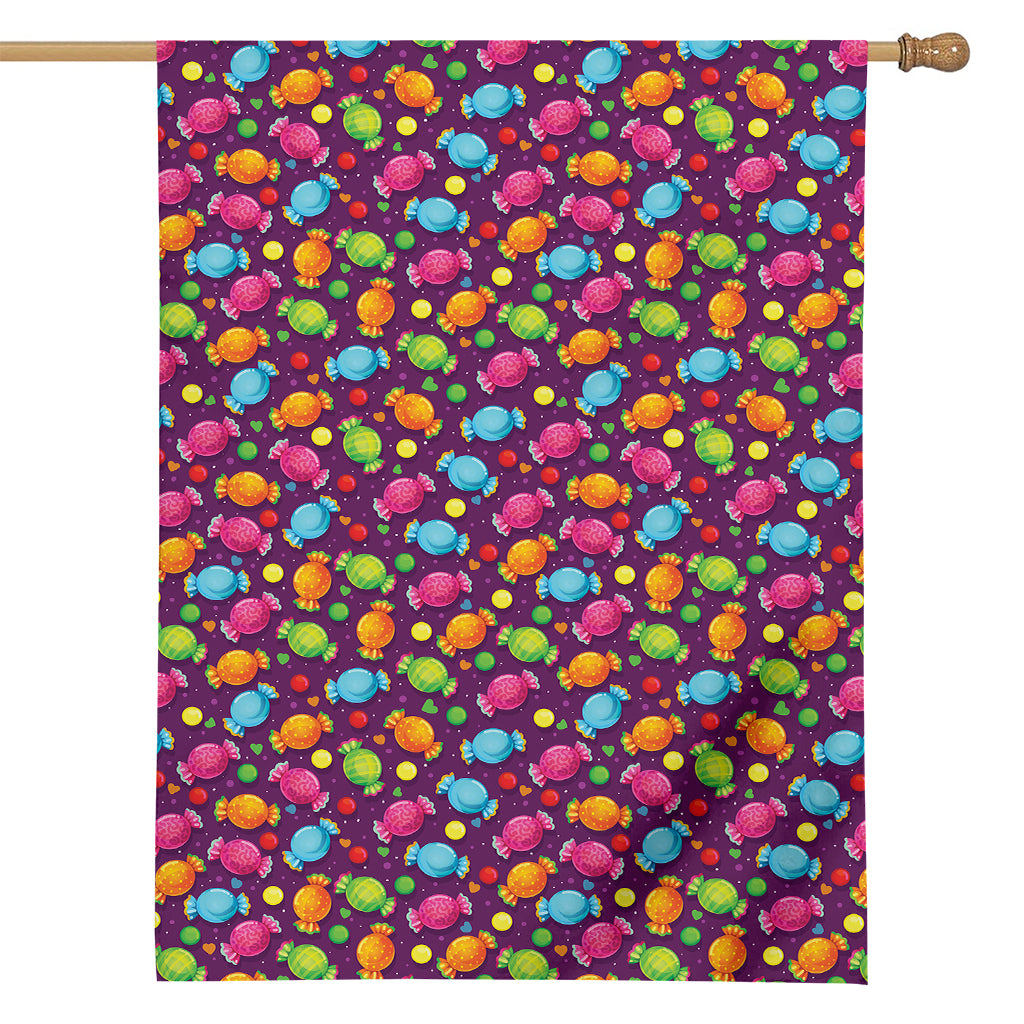 Sweet Candy Pattern Print House Flag