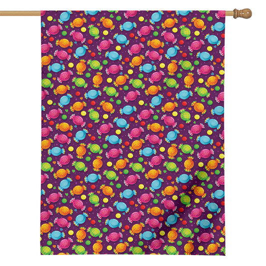 Sweet Candy Pattern Print House Flag