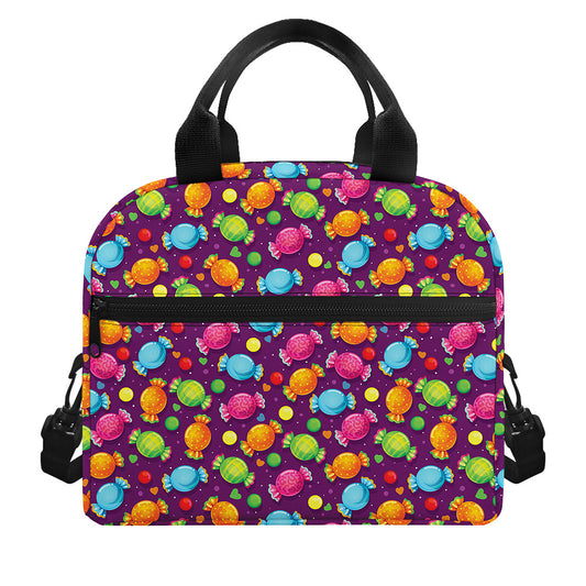 Sweet Candy Pattern Print Insulated Lunch Bag