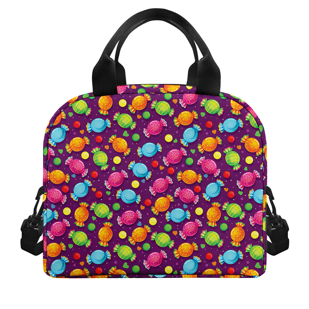 Sweet Candy Pattern Print Insulated Lunch Bag