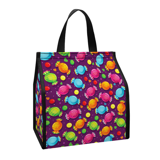 Sweet Candy Pattern Print Insulated Lunch Tote