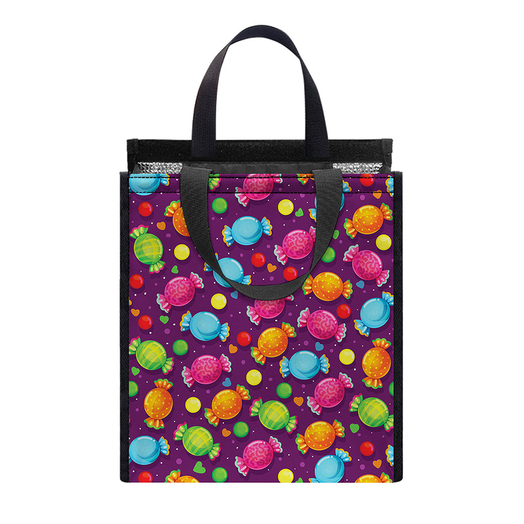 Sweet Candy Pattern Print Insulated Lunch Tote