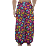 Sweet Candy Pattern Print Lantern Pants