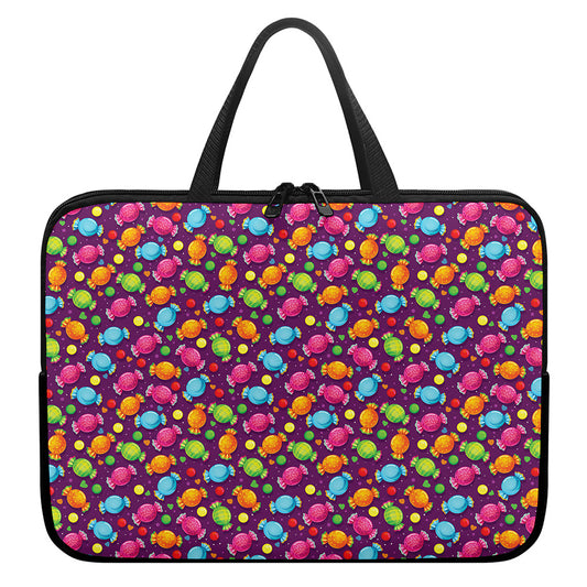 Sweet Candy Pattern Print Laptop Sleeve With Handle