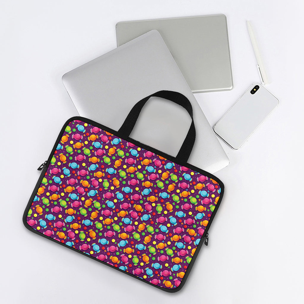 Sweet Candy Pattern Print Laptop Sleeve With Handle