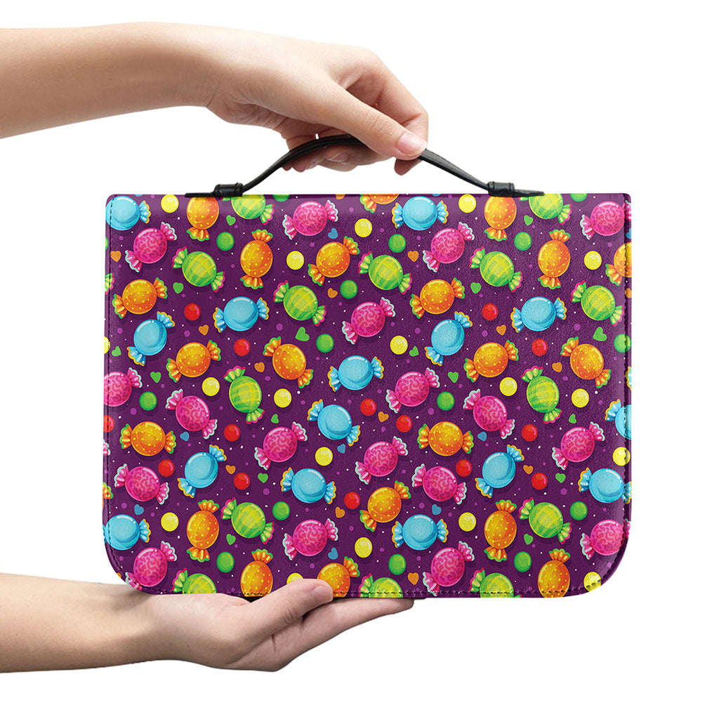 Sweet Candy Pattern Print Leather Bible Cover