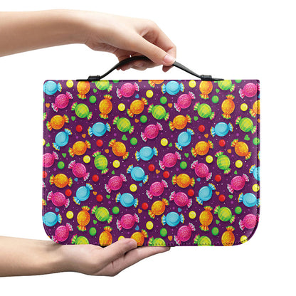 Sweet Candy Pattern Print Leather Bible Cover