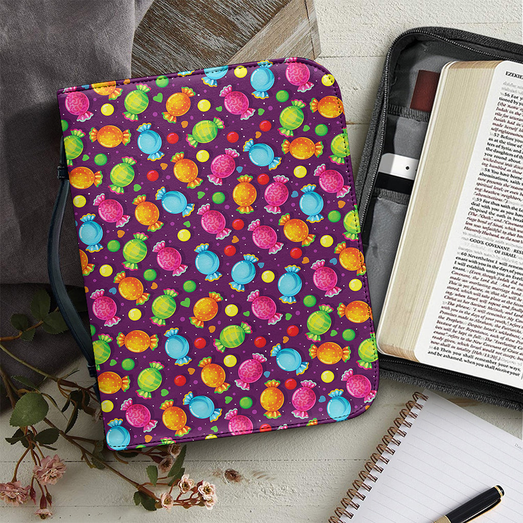 Sweet Candy Pattern Print Leather Bible Cover