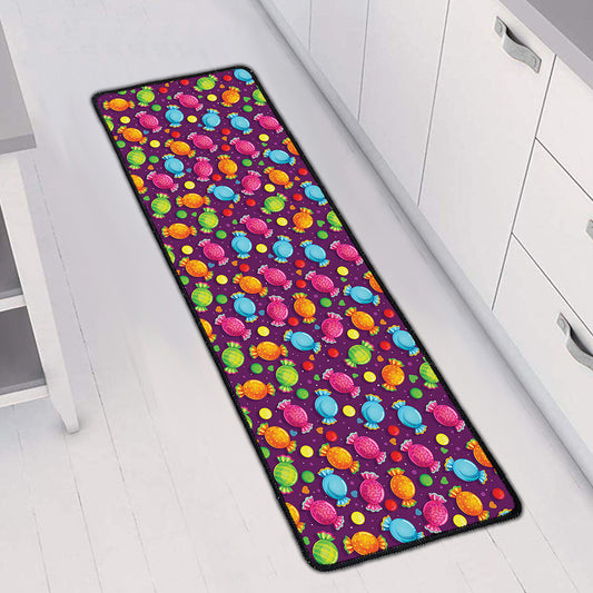 Sweet Candy Pattern Print Long Kitchen Mat