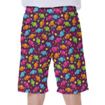 Sweet Candy Pattern Print Men's Beach Shorts