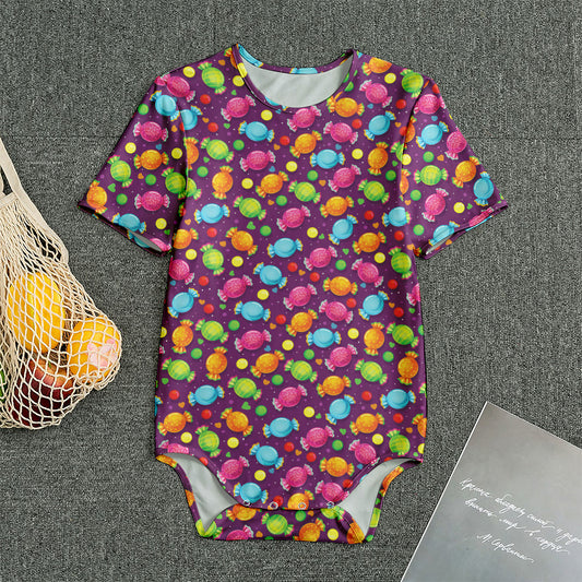 Sweet Candy Pattern Print Men's Bodysuit