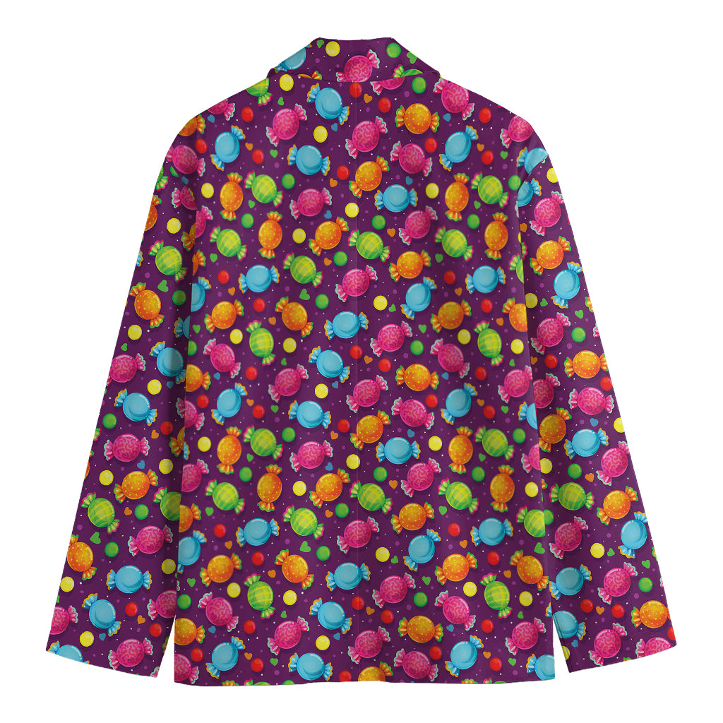 Sweet Candy Pattern Print Men's Cotton Blazer