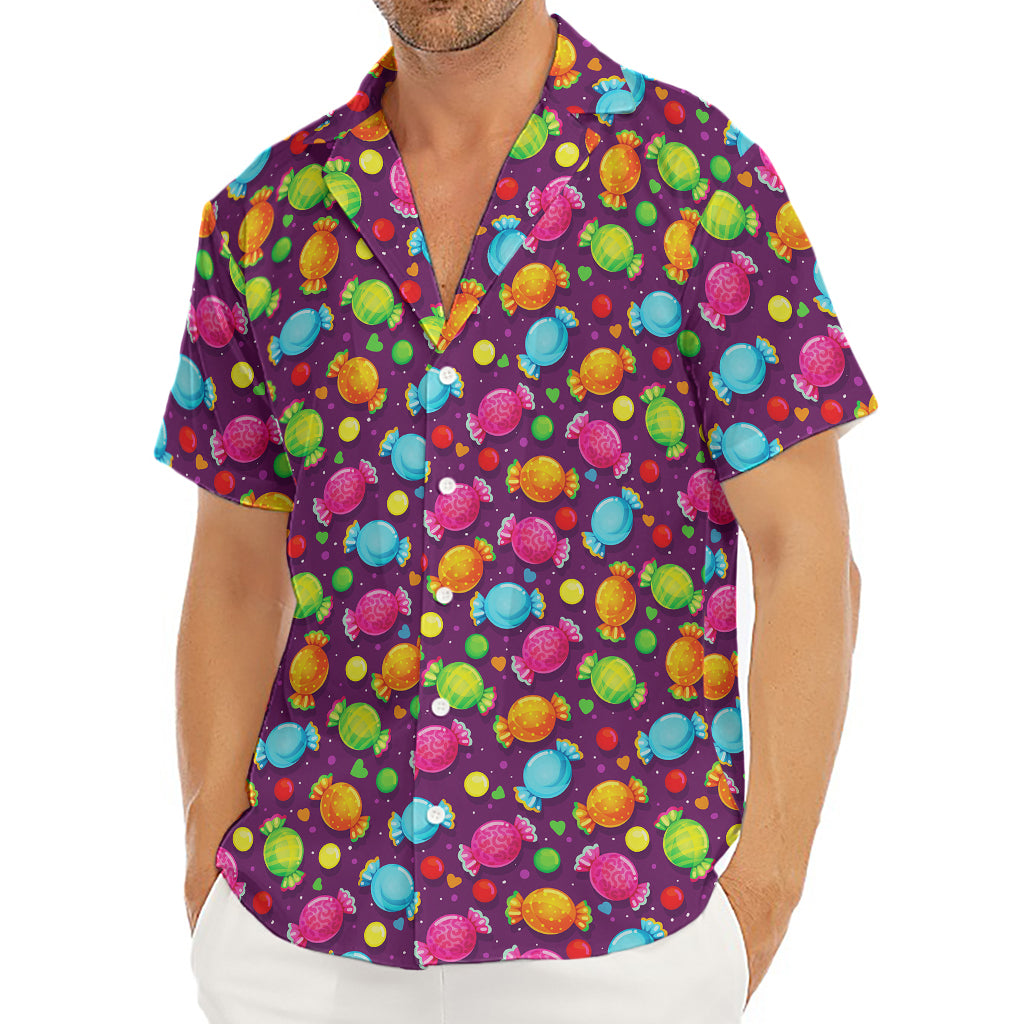 Sweet Candy Pattern Print Men's Deep V-Neck Shirt