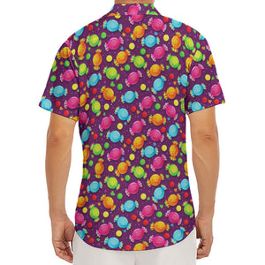 Sweet Candy Pattern Print Men's Deep V-Neck Shirt