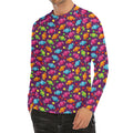 Sweet Candy Pattern Print Men's Long Sleeve Rash Guard