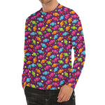Sweet Candy Pattern Print Men's Long Sleeve Rash Guard