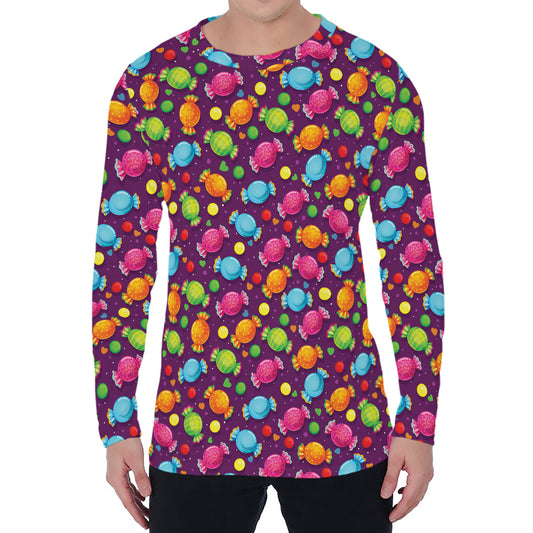 Sweet Candy Pattern Print Men's Long Sleeve T-Shirt
