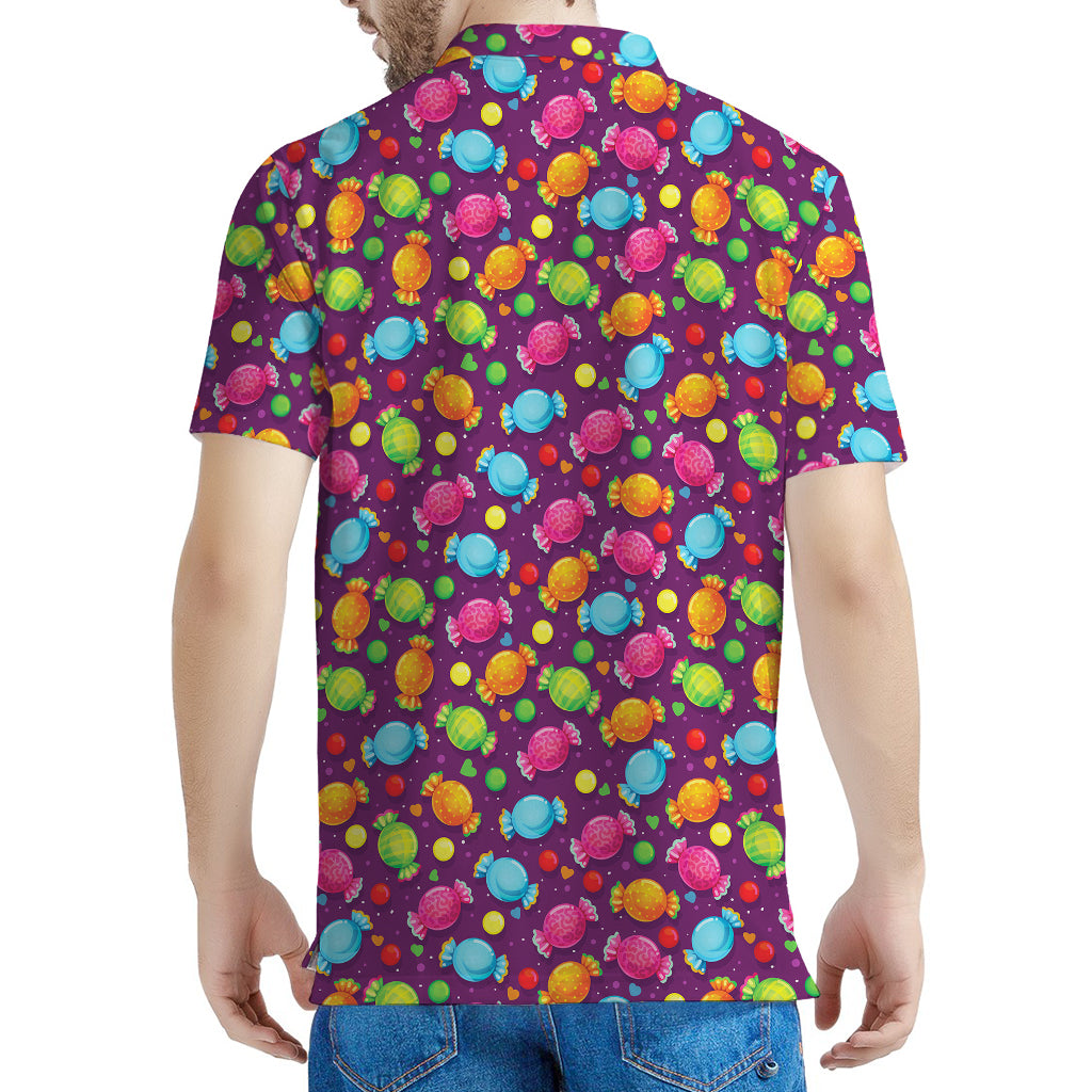 Sweet Candy Pattern Print Men's Polo Shirt