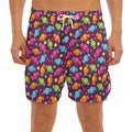 Sweet Candy Pattern Print Men's Split Running Shorts