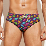 Sweet Candy Pattern Print Men's Swim Briefs