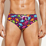 Sweet Candy Pattern Print Men's Swim Briefs