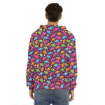 Sweet Candy Pattern Print Men's Velvet Pullover Hoodie