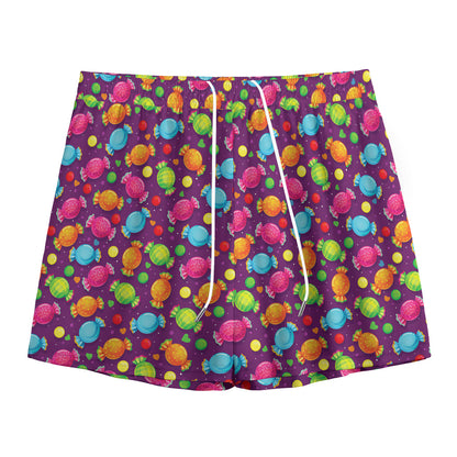Sweet Candy Pattern Print Mesh Shorts