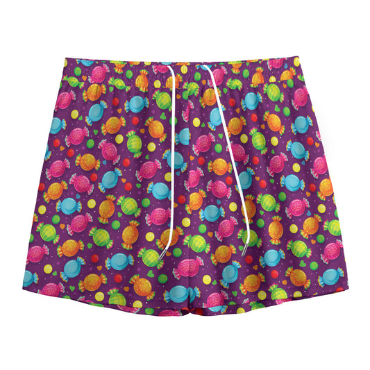 Sweet Candy Pattern Print Mesh Shorts