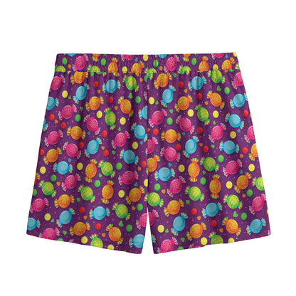Sweet Candy Pattern Print Mesh Shorts