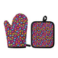 Sweet Candy Pattern Print Oven Mitt And Pot Holder Set