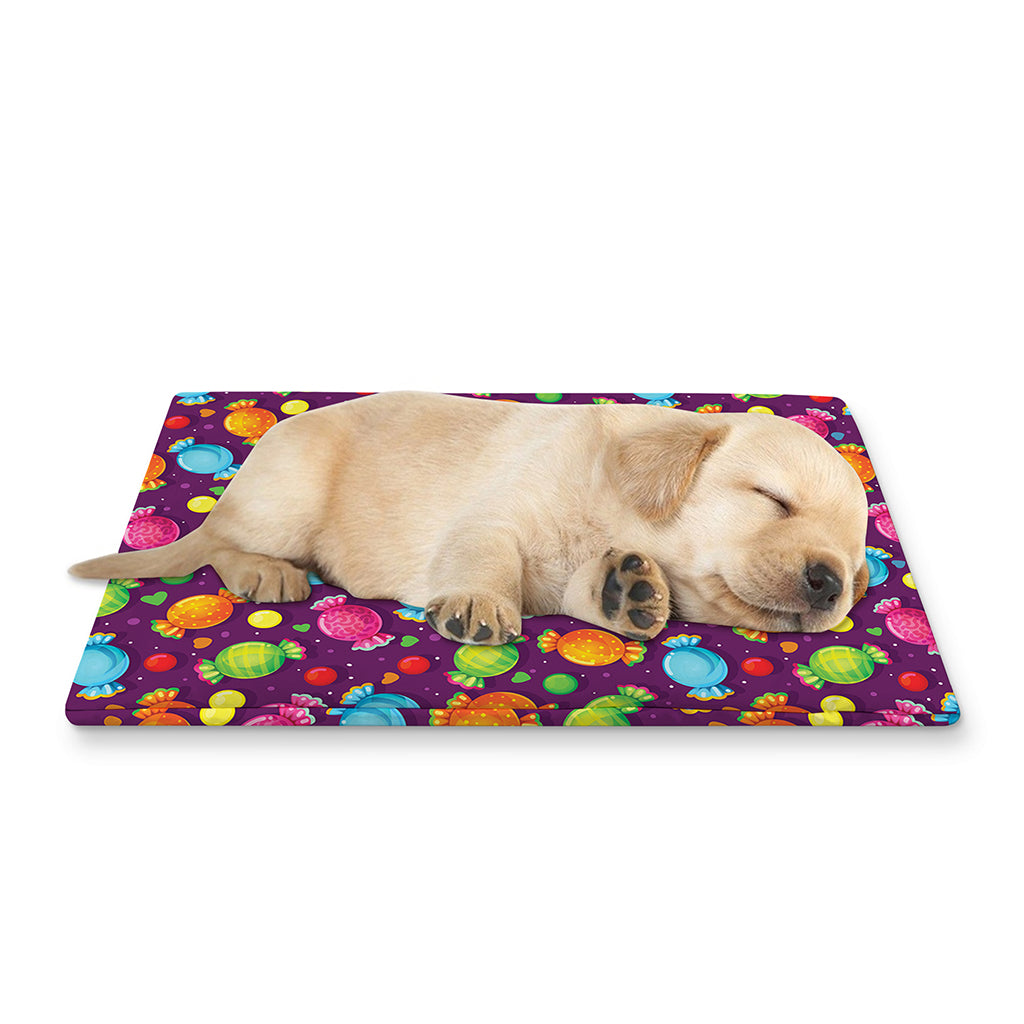 Sweet Candy Pattern Print Pet Cooling Mat Cover