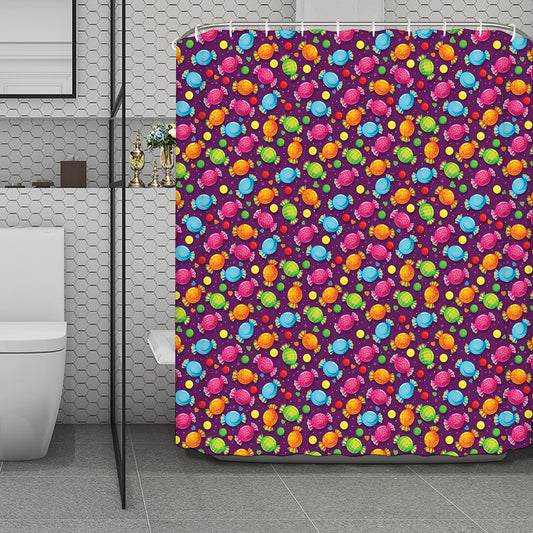 Sweet Candy Pattern Print Polyester Shower Curtain