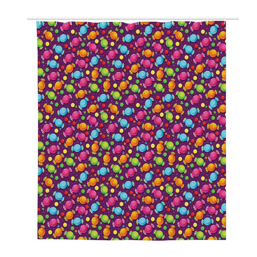 Sweet Candy Pattern Print Polyester Shower Curtain