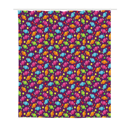 Sweet Candy Pattern Print Polyester Shower Curtain