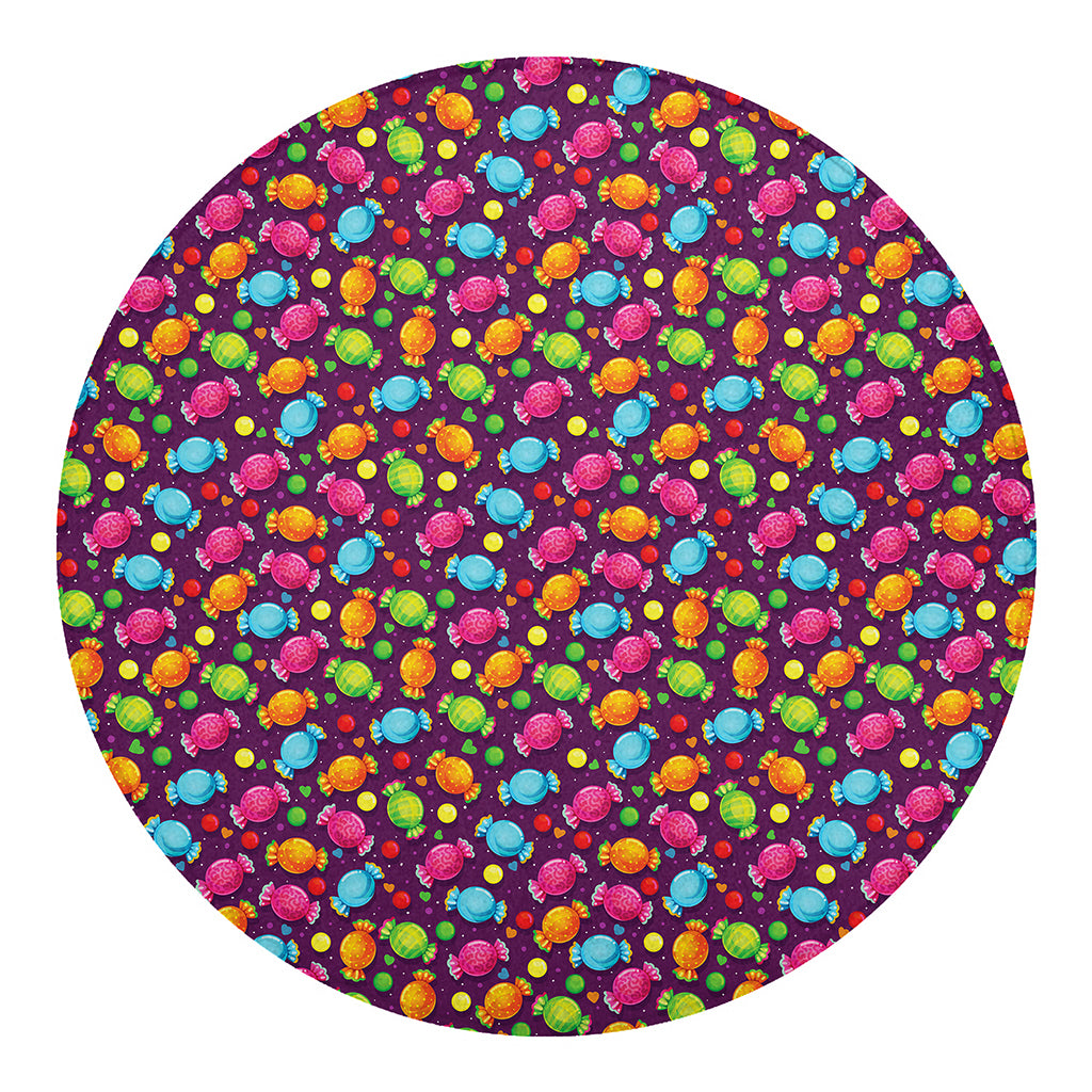 Sweet Candy Pattern Print Round Blanket