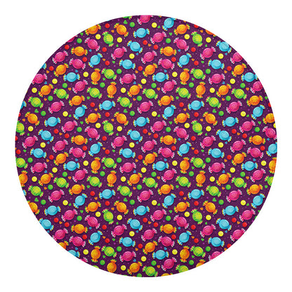 Sweet Candy Pattern Print Round Blanket