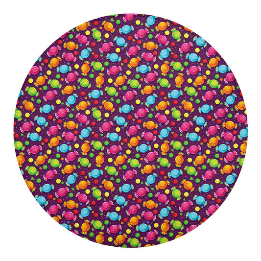 Sweet Candy Pattern Print Round Blanket