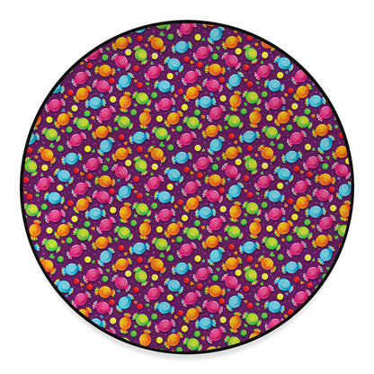 Sweet Candy Pattern Print Round Floor Mat