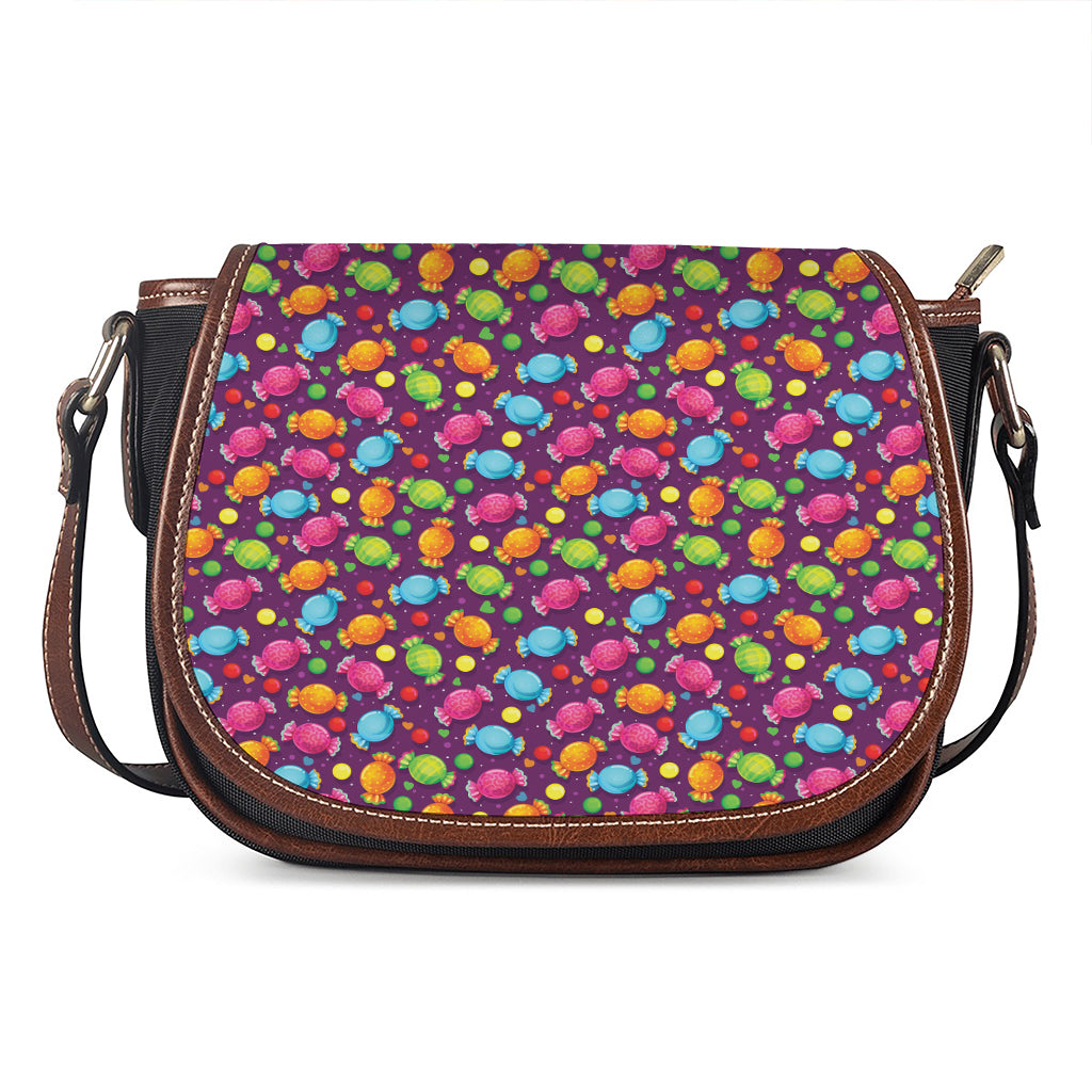 Sweet Candy Pattern Print Saddle Bag
