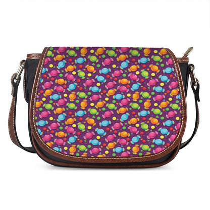 Sweet Candy Pattern Print Saddle Bag