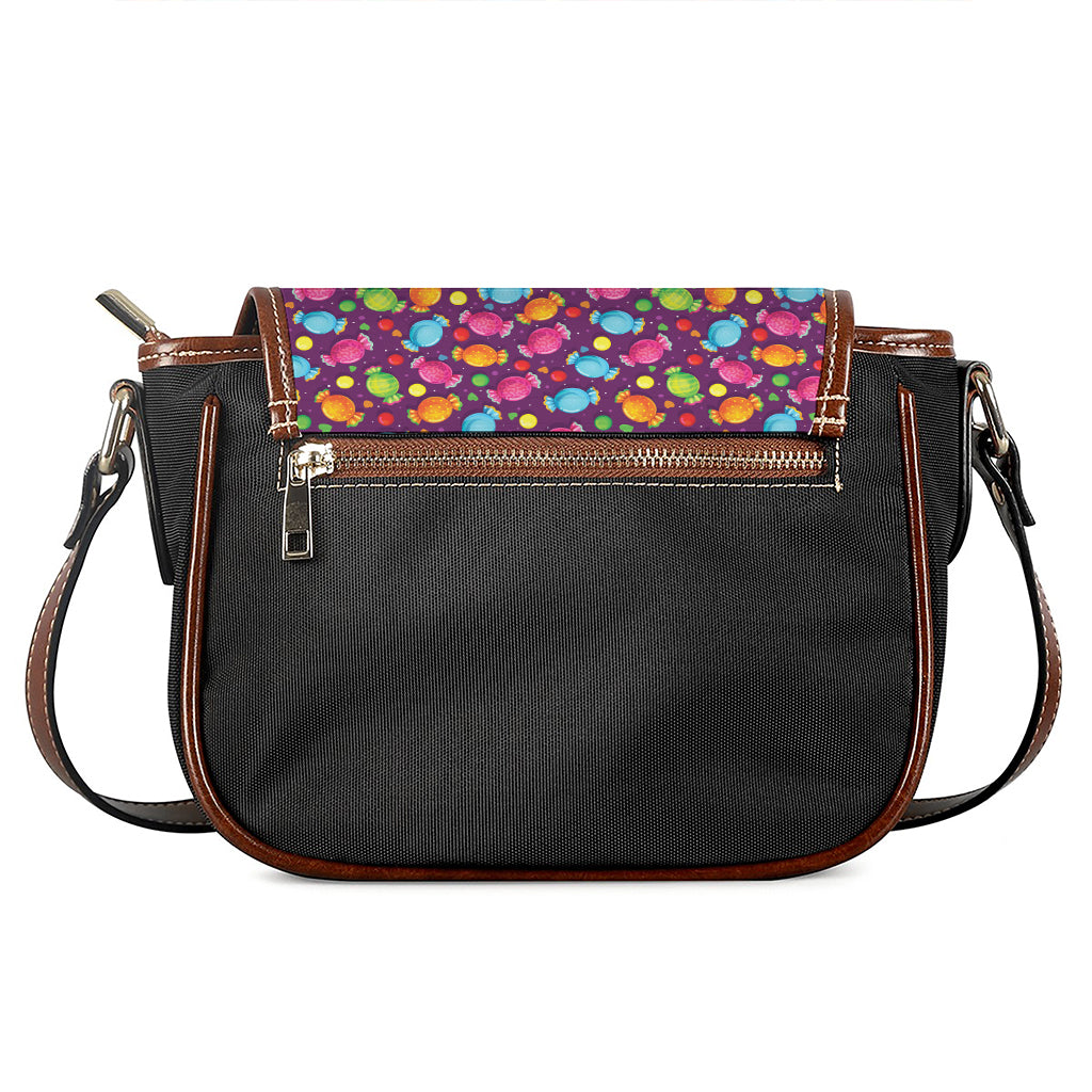 Sweet Candy Pattern Print Saddle Bag