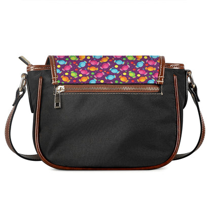 Sweet Candy Pattern Print Saddle Bag