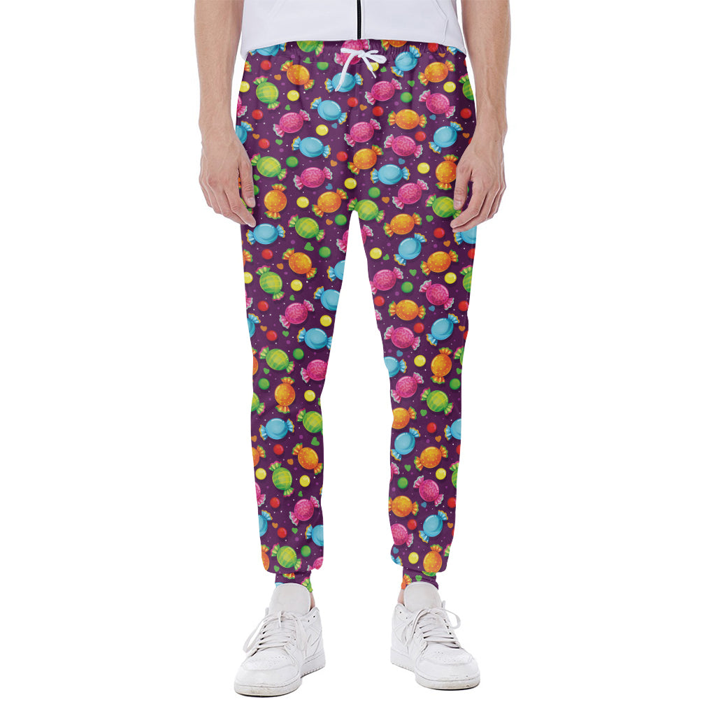 Sweet Candy Pattern Print Scuba Joggers