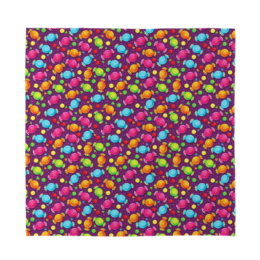 Sweet Candy Pattern Print Silk Bandana