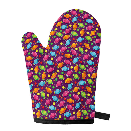 Sweet Candy Pattern Print Single Oven Mitt