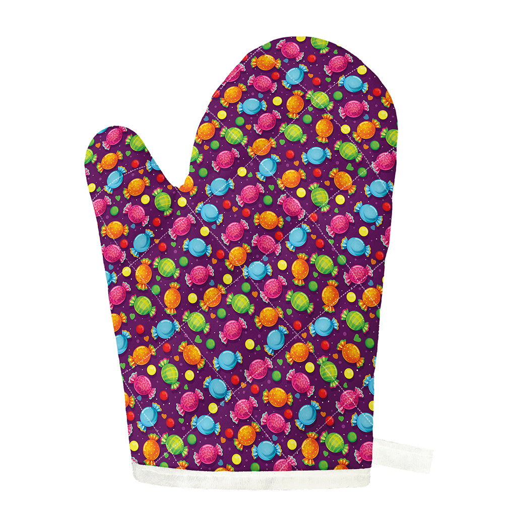 Sweet Candy Pattern Print Single Oven Mitt