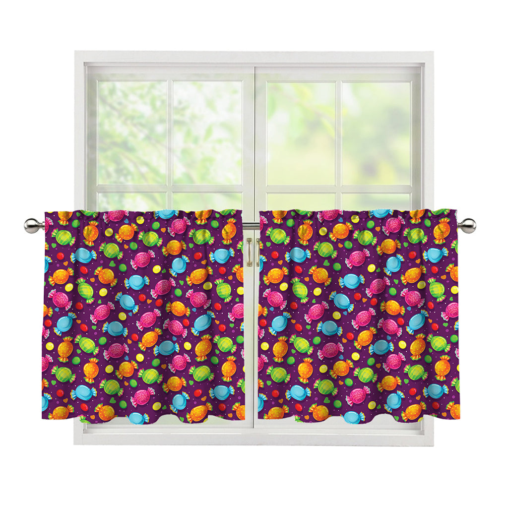 Sweet Candy Pattern Print Tier Curtains
