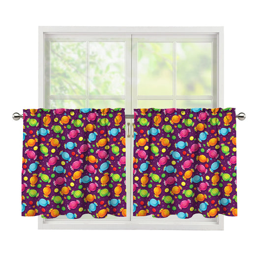 Sweet Candy Pattern Print Tier Curtains
